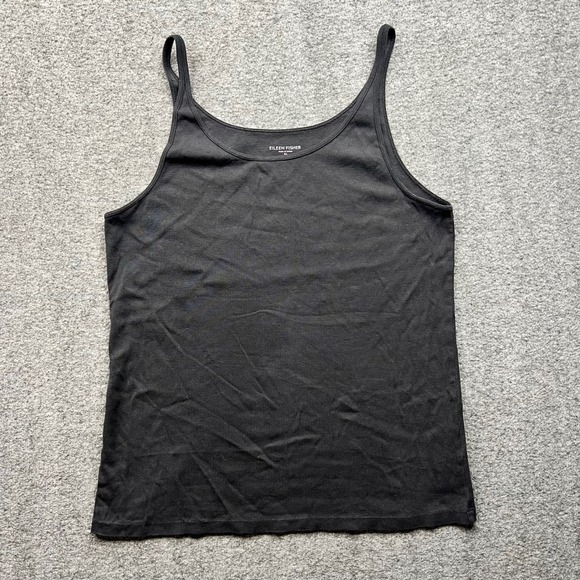 Eileen Fisher Tops - Eileen Fisher Tank Top Womens XL Black Scoop Neck Camisole Organic Cotton